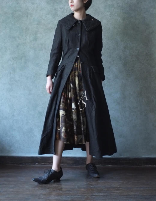 Paul Harnden 花瓣领黑色大衣 商品图10