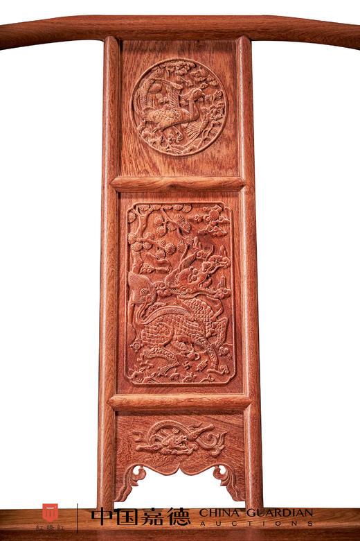 红桥红  家具严选  缅甸花梨（大果紫檀）【麒麟引凤四出头官帽椅】 商品图1