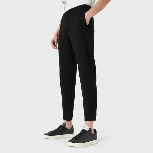 【二】EMPORIO ARMANI 阿玛尼 男士棉质金属徽标休闲运动裤 黑色 8N1PS9 1JRIZ 0999 商品图1