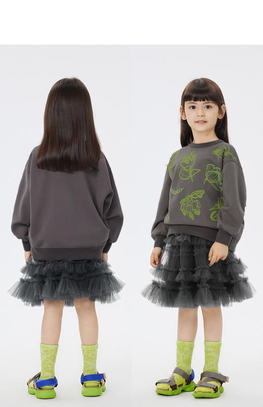 JNBY  23年春款  全棉印花圆领套头卫衣   1N2414700 商品图8