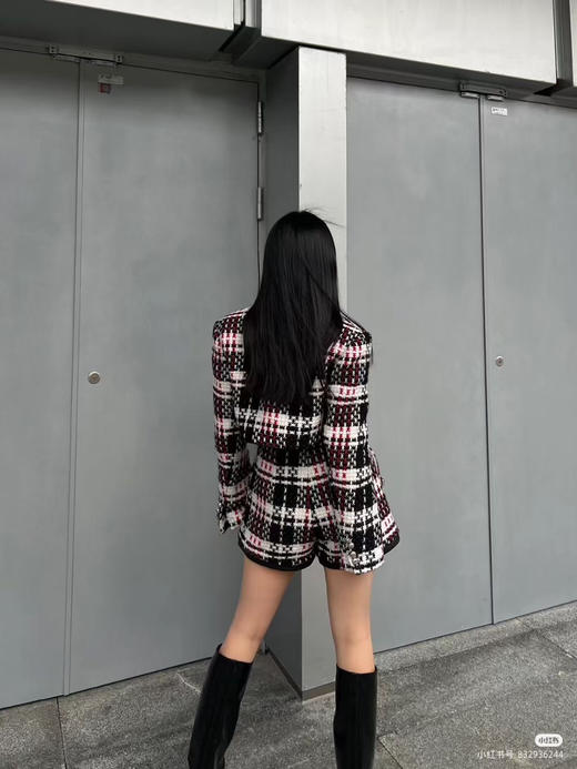 粗花呢小香风高腰外套 商品图1