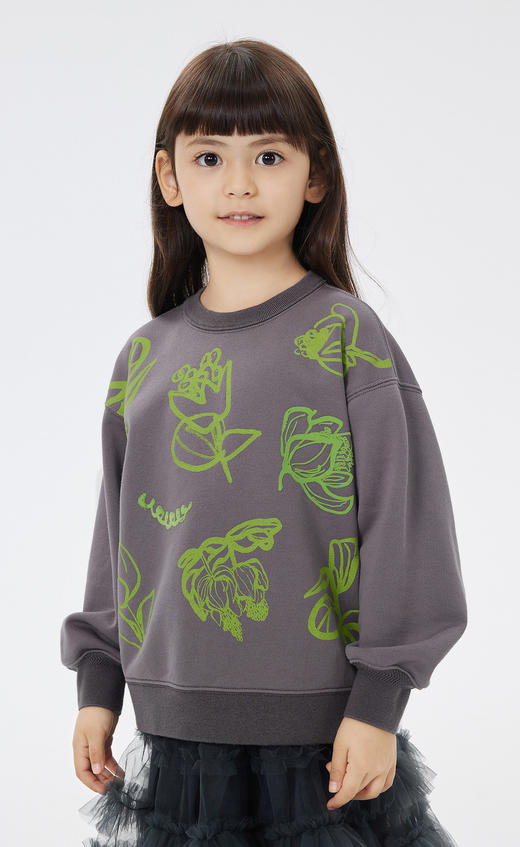 JNBY  23年春款  全棉印花圆领套头卫衣   1N2414700 商品图7