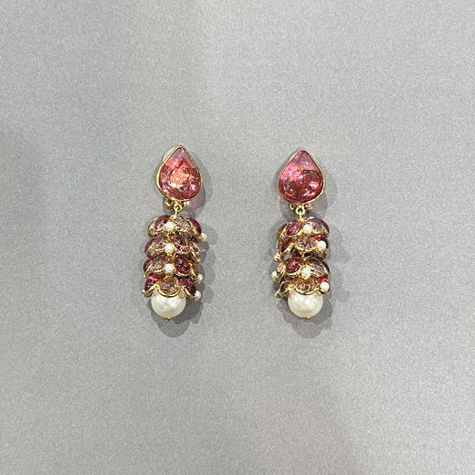 订购6个月到｜Gripoix Paris-Vintage-Hop-啤酒花 复古 琉璃 耳环［法国设计师］ 商品图1