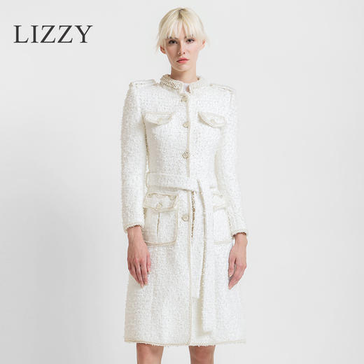 LIZZY 2022冬高级定制小香风绵羊毛裙摆式大衣7234 商品图0