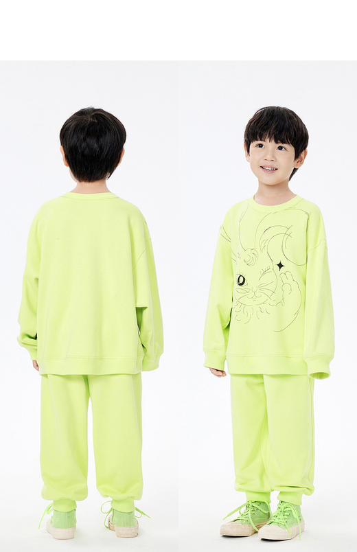 JNBY  23年春款  全棉兔子印花圆领套头卫衣  1N2414860 商品图10