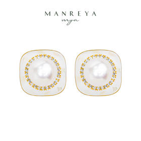 Manreya玛芮雅“珍珠奶酪”法式复古珍珠耳钉