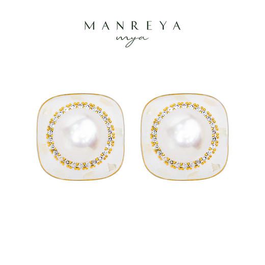Manreya玛芮雅“珍珠奶酪”法式复古珍珠耳钉 商品图0