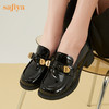 Safiya/索菲娅 甜酷少女蝴蝶结2023年春季新款中跟漆皮厚底乐福鞋 SF31112134 商品缩略图4