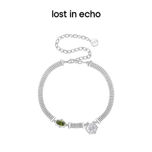 [捡漏价]lost in echo设计师款宝石猎人锆石盒子宽链条chocker项链锁骨链 商品图3