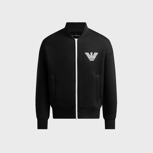 EMPORIO ARMANI 阿玛尼 男士徽标印花拉链长袖卫衣 黑色 6L1MM3 1JUWZ 0999 商品图0