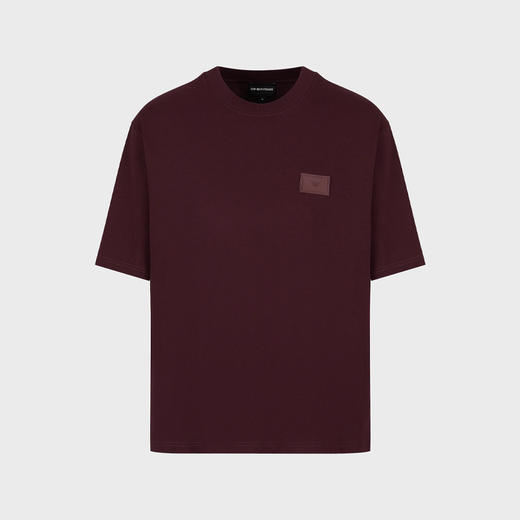 EMPORIO ARMANI 阿玛尼 男士棉质徽标贴花圆领短袖T恤 紫红色 6L1T6R 1JA5Z 0370 商品图0