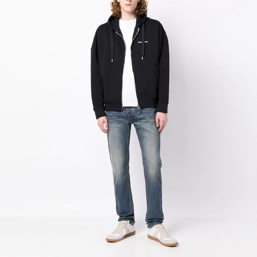 EMPORIO ARMANI 阿玛尼 男士棉质徽标印花拉链连帽卫衣 深蓝色 6L1MB4 1JHSZ 0920 商品图3
