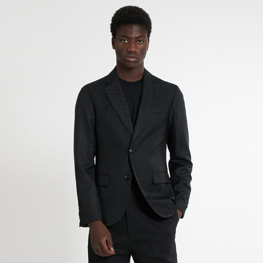 EMPORIO ARMANI 阿玛尼 男士中长款休闲舒适羊毛西装 黑色 6L1G91 1NT3Z 0999 商品图0