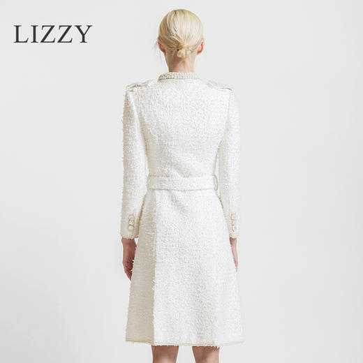 LIZZY 2022冬高级定制小香风绵羊毛裙摆式大衣7234 商品图3