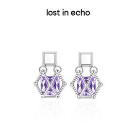 lost in echo原创设计师款时尚宝石猎人简约彩色锆石盒子耳环耳坠