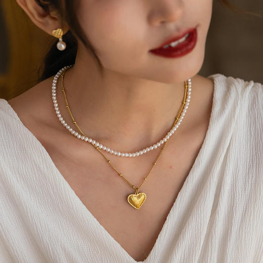 天然淡水珍珠项链(单链/套装)   送首饰盒+证书+礼袋  A-5550   Manreya玛芮雅 商品图3