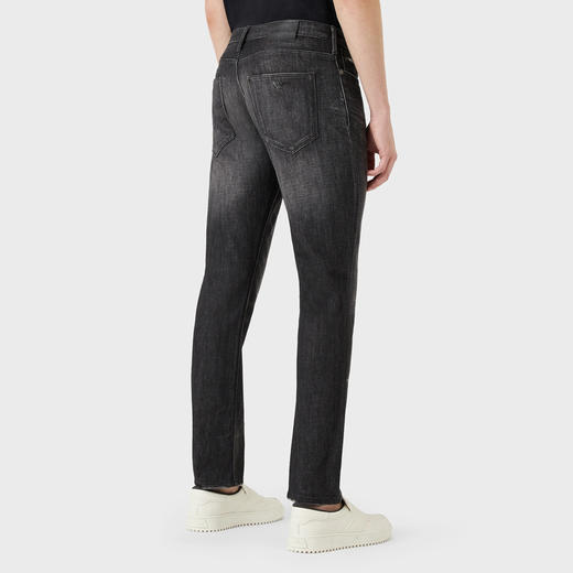 EMPORIO ARMANI 阿玛尼 男士棉质金属徽标休闲牛仔裤 深灰色 6L1J06 1DI9Z 0006 商品图2