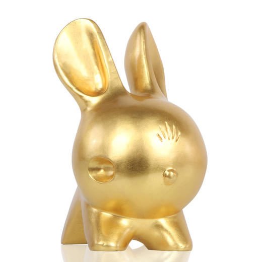 宇达兔年新作 著名艺术家韩美林作品 青铜贴金《福兔》艺术品摆件 商品图2