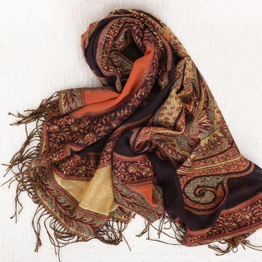 经典波斯图提花羊毛披肩 商品图2