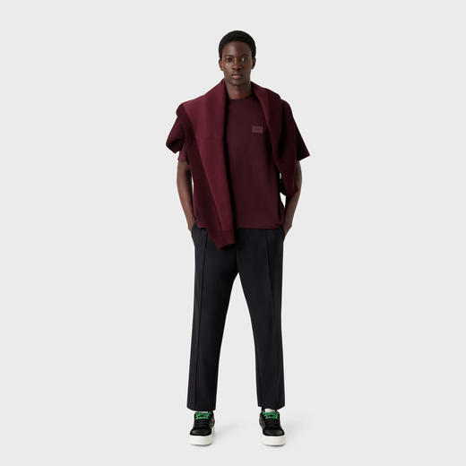 EMPORIO ARMANI 阿玛尼 男士棉质徽标贴花圆领短袖T恤 紫红色 6L1T6R 1JA5Z 0370 商品图3
