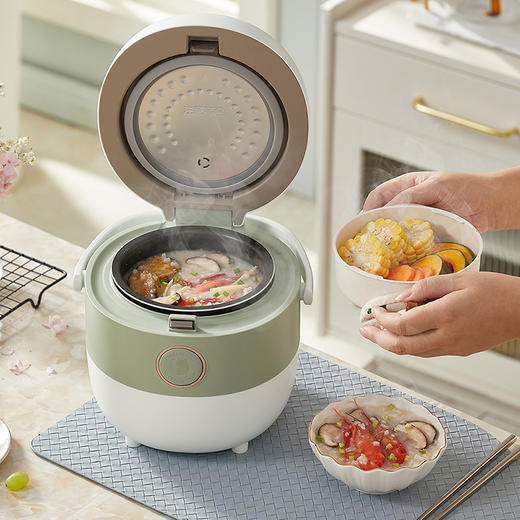 【小程序】小熊迷你电饭煲1-2人一人食宿舍宝宝小型煮饭锅多功能预约电饭锅  DFB-B16C1 1.6L容量 蒸笼款可选 商品图1