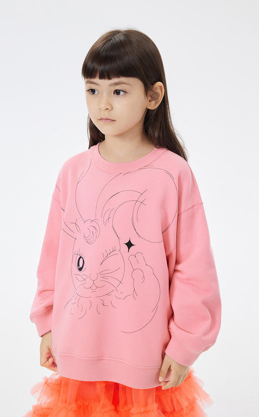 JNBY  23年春款  全棉兔子印花圆领套头卫衣  1N2414860 商品图3