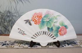 新彩花鸟瓷扇【春意盎然】扇子