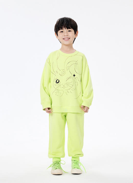 JNBY  23年春款  全棉兔子印花圆领套头卫衣  1N2414860 商品图11