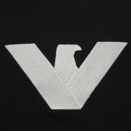 EMPORIO ARMANI 阿玛尼 男士棉质鹰徽标印花连帽长袖卫衣 黑色 6L1MM6 1JHSZ 0999 商品图2