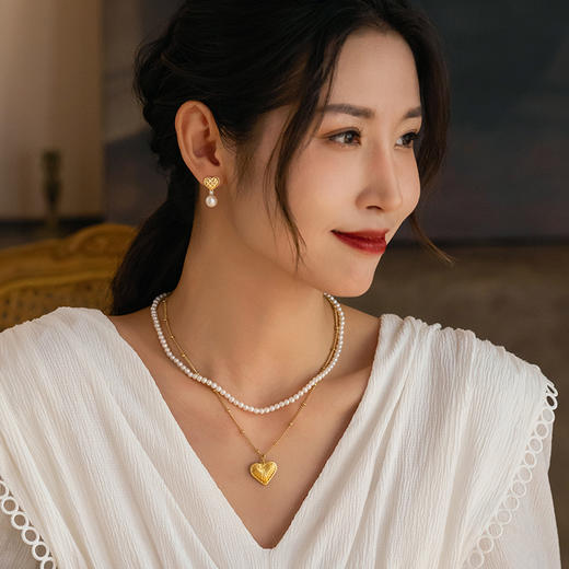 天然淡水珍珠项链(单链/套装)   送首饰盒+证书+礼袋  A-5550   Manreya玛芮雅 商品图4