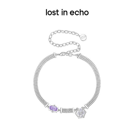 [捡漏价]lost in echo设计师款宝石猎人锆石盒子宽链条chocker项链锁骨链 商品图0