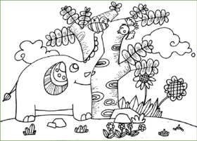 《善良的小象》线描【自动发货：下单后，点击手机短信中收到的链接，即可获取文件下载的链接；如有任何问题，可添加客服微信hm33268获得帮助】