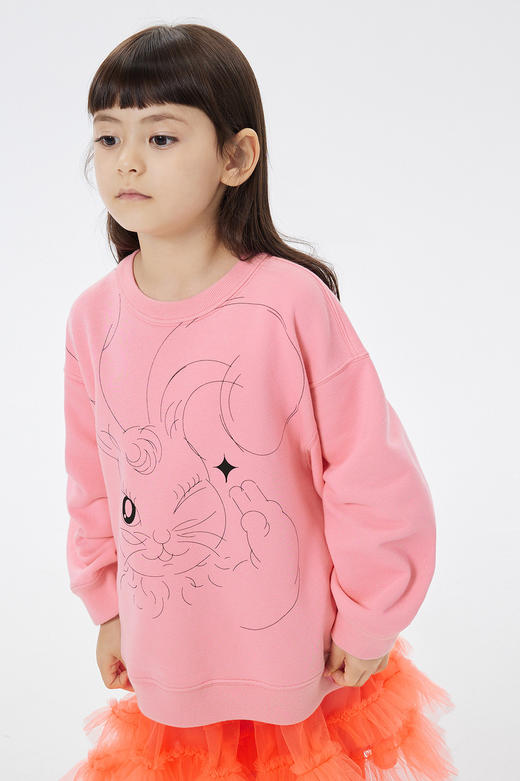 JNBY  23年春款  全棉兔子印花圆领套头卫衣  1N2414860 商品图0