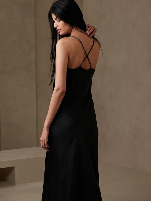 ￥540到手！BR香蕉共和国 新款女士开叉中长款丝绸吊带裙 商品图3