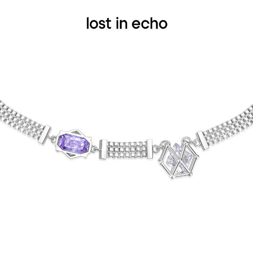 [捡漏价]lost in echo设计师款宝石猎人锆石盒子宽链条chocker项链锁骨链 商品图4