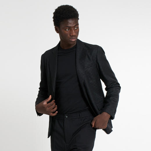 EMPORIO ARMANI 阿玛尼 男士中长款休闲舒适羊毛西装 黑色 6L1G91 1NT3Z 0999 商品图3