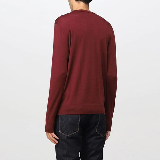 EMPORIO ARMANI 阿玛尼 男士羊毛圆领长袖针织衫 紫红色 8N1MUV 1MJWZ 0397 商品图1