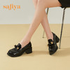 Safiya/索菲娅 甜酷少女蝴蝶结2023年春季新款中跟漆皮厚底乐福鞋 SF31112134 商品缩略图7