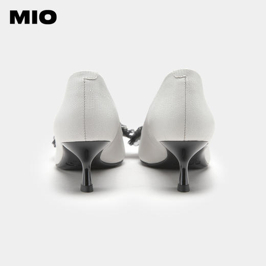 MIO米奥春季尖头高跟舒适显瘦单鞋闪钻轻纱优雅时髦高跟鞋女 M231400310 商品图3