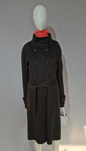 2121Nina Ricci咖啡色长款双面呢大衣