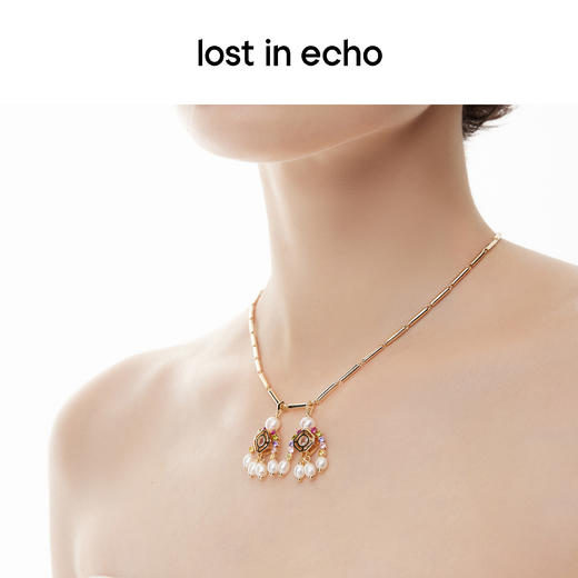 [捡漏价]lost in echo设计师品牌宝石猎人双人金属珠节珍珠拼接项链锁骨链 商品图2