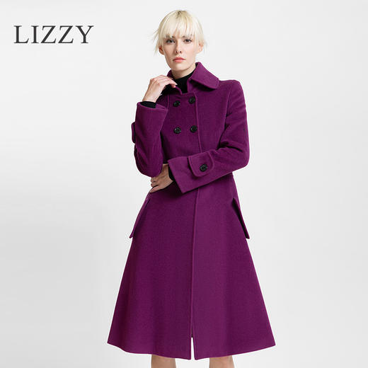 LIZZY 秋冬绵羊毛双排扣翻领大衣6398 商品图2