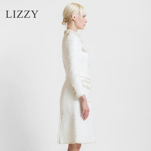 LIZZY 2022冬高级定制小香风绵羊毛裙摆式大衣7234 商品图2