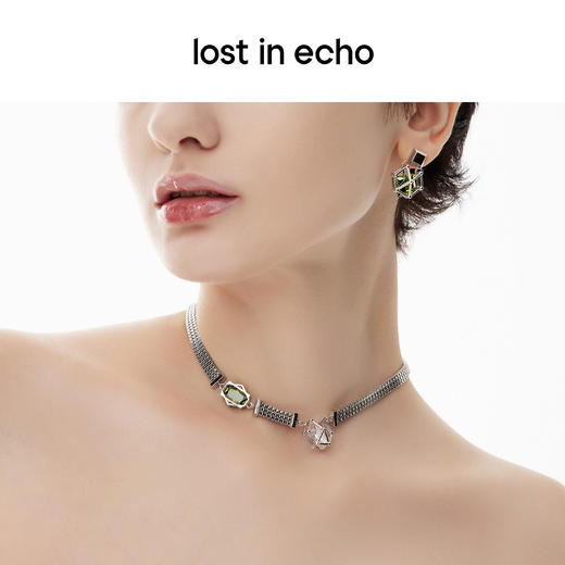 [捡漏价]lost in echo设计师款宝石猎人锆石盒子宽链条chocker项链锁骨链 商品图2
