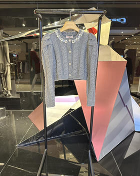 重工针织短开衫