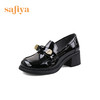 Safiya/索菲娅 甜酷少女蝴蝶结2023年春季新款中跟漆皮厚底乐福鞋 SF31112134 商品缩略图11
