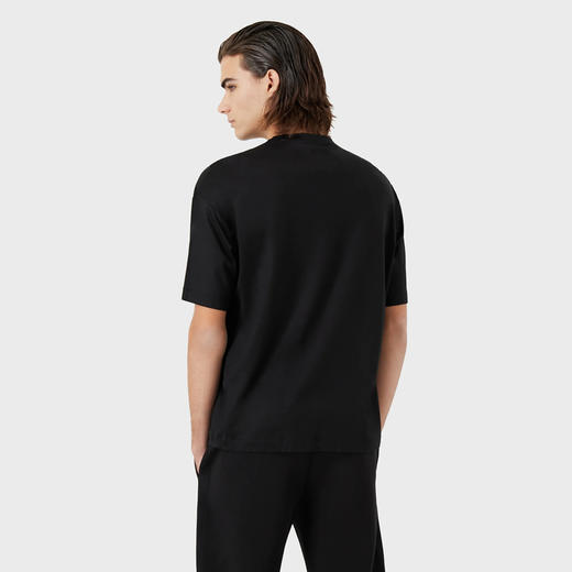 EMPORIO ARMANI 阿玛尼 男士棉质徽标贴花圆领短袖T恤 黑色 6L1TA3 1JUVZ 0999 商品图2