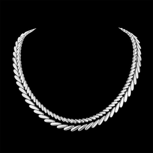 【孙怡&刘忻&惠英红&程潇&侯佩岑&歌手陈粒同款】Retro Chic 意大利复古时尚首饰 银色麦穗项链 商品图3