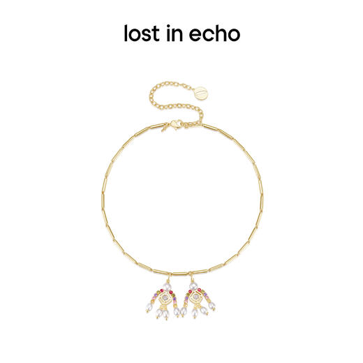 [捡漏价]lost in echo设计师品牌宝石猎人双人金属珠节珍珠拼接项链锁骨链 商品图3
