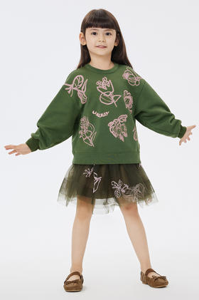 JNBY  23年春款  全棉印花圆领套头卫衣   1N2414700